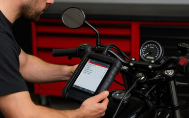 تنظیم انژکتور موتور سیکلت با دستگاه دیاگ حرفه‌ای تجهیز خودرو ثمین